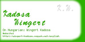 kadosa wingert business card
